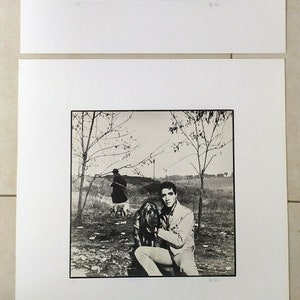 Elvis Presley 2 foto litografie applicate su carta vintage design Bino Jacopo Gentili quadro grafica stampa poster 50x50 cm