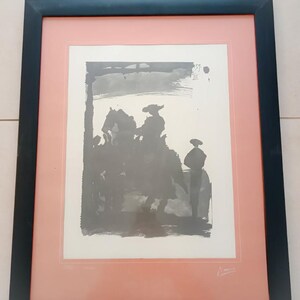 Pablo Picasso Toros Y Toreros Litografia vintage 35x50 quadro con cornice 3