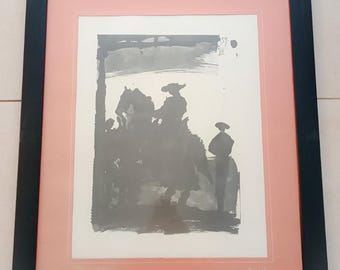 Pablo Picasso Toros Y Toreros Vintage lithograph 35x50 picture with frame 3