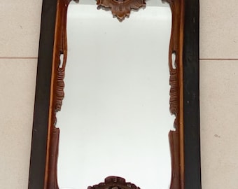 Antique rectangular wooden wall mirror Art Nouveau Liberty early twentieth century