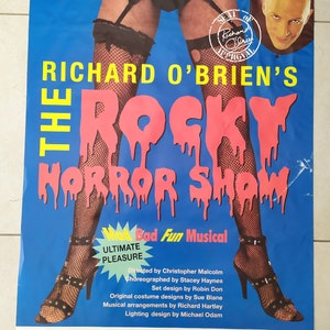Richard O'Brien's The Rocky Horror Picture Show Original Poster from the Musical of 1997 Vintage movie cinema