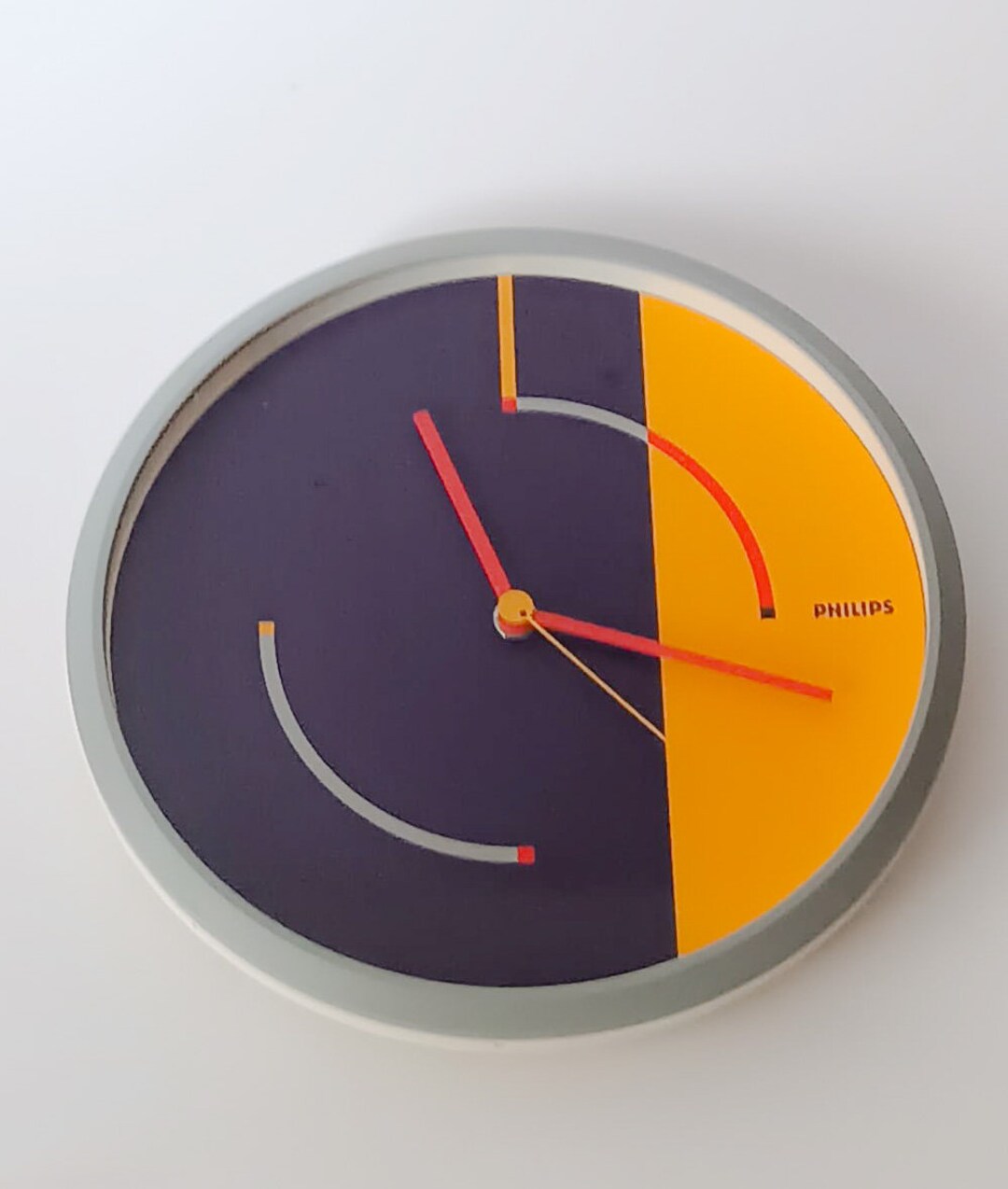 Philips West Germany Wall Clock Vintage Pop Art Design Memphis Era 80s