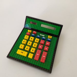 Tyco Lego Very Rare Solar Calculator Vintage Black Green Calculator Bricks Bricks 90s Pop Art Design