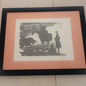Pablo Picasso Toros Y Toreros Litografia vintage 35x50 quadro con cornice 4