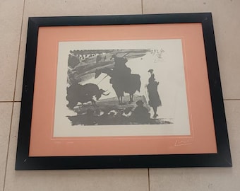 Pablo Picasso Toros Y Toreros Vintage lithograph 35x50 picture with frame 4