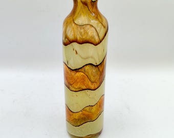 Beautiful glass vase Design Michael Harris Mdina Malta vintage amber