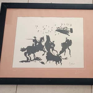 Pablo Picasso Toros Y Toreros Litografia vintage 35x50 quadro con cornice 5