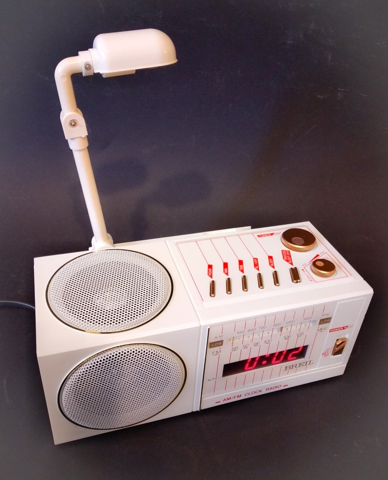 Radio Alarm Clock Breil Type Boombox Vintage 80s White With Etsy
