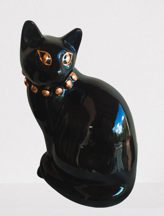 Chat Noir Gold Decor Emaux De Longwy France Design Cat Black Etsy Chat Noir Gold Decor Emaux De Longwy France Design Cat Black Etsy