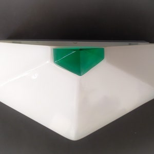 Wall lamp Matita design Federica Marangoni Murano glass white and green vintage 80s italian glass wall lamp