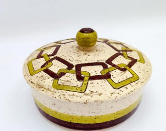 Rare Rosenthal Netter ceramic box for Bitossi vintage decor Chains jewelry box midcentury modern