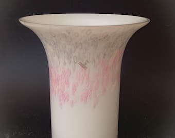 The Murano Calla white glass vase designed by Barbini