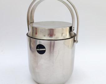 Cubitera Alessi diseñada por Carlo Mazzeri, acero inoxidable vintage.