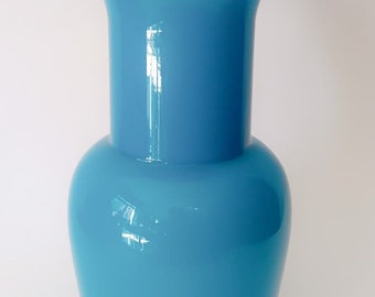Beautiful light blue Murano glass vase, design De Majo Rizzetto, vintage 1995