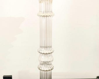 Blown glass candle holder, Made in Italy, Venice, Murano, vintage design, 1970s, 31 cm