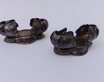 Pair of Art Krupp Berndorf silver plated Art Nouveau toothpick holders