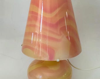 Vintage 1980s design pink Murano glass table lamp, 52 cm, 2 lights