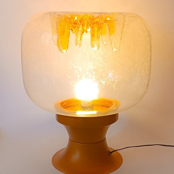 Große Lampe aus Muranoglas, Design Tony Zuccheri Veart Mazzega Space Age Gold