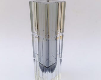 Vintage Murano glass vase designed by Flavio Poli Mandruzzato, smoked