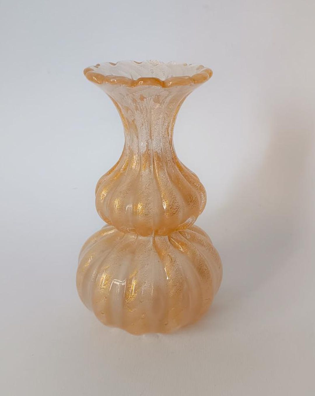美しいバロヴィエとトーソ ムラーノ ガラスの花瓶、金箔、ヴィンテージ