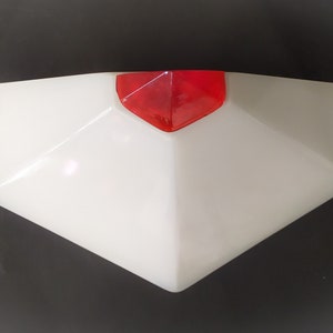 Wall lamp Matita design Federica Marangoni Murano glass white and red vintage 80s italian glass wall lamp nason