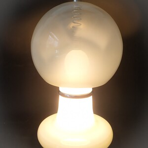 Rare double white Murano glass lamp Design Mazzega vintage space age Carlo Nason Birillo 70s chrome