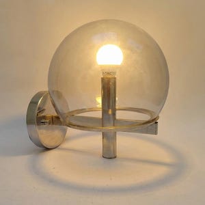 Gaetano Sciolari vintage space age design chrome sphere wall lamp