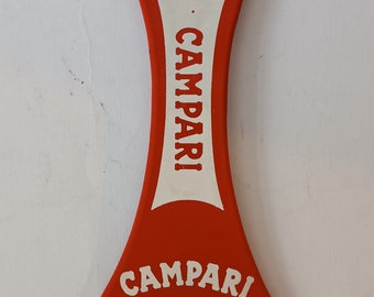 Campari Soda Milano abridor de botellas vintage tamaño grande xxl 25 cm rojo para colección de pared publicitaria