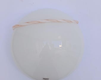 Vintage White and Pink Murano Glass Round Ceiling Lamp