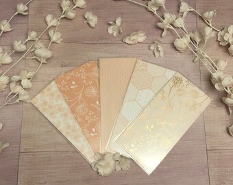 rose gold envelopes etsy