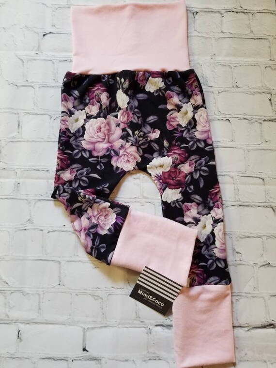 Pantalon évolutif Fleurs Rose Et Mauve