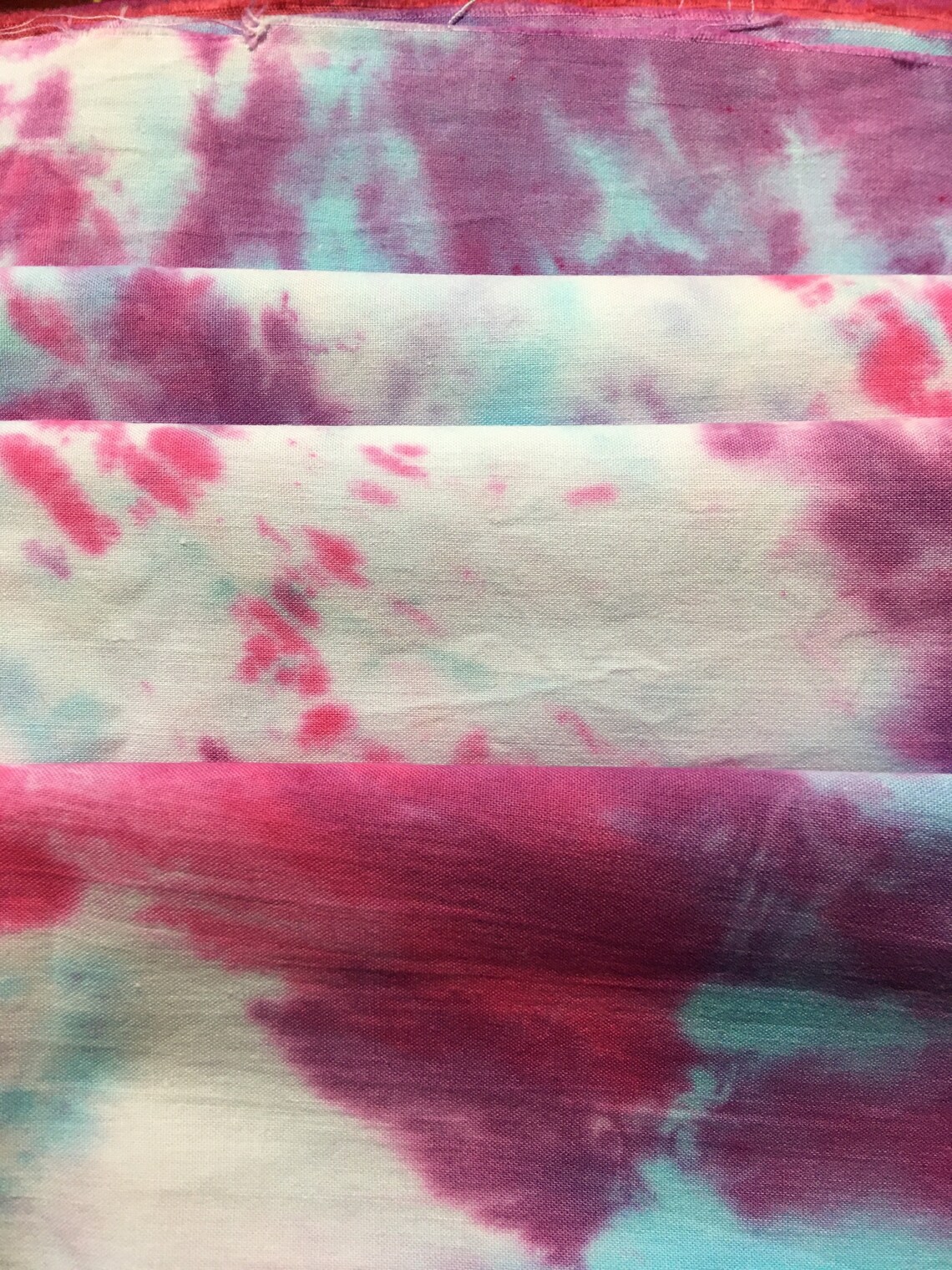 Hand Dyed 100% Cotton Fabric Pink Blue Purple and White C | Etsy