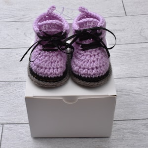DM Style Crochet Baby Booties / Crib Shoes  Baby Pink
