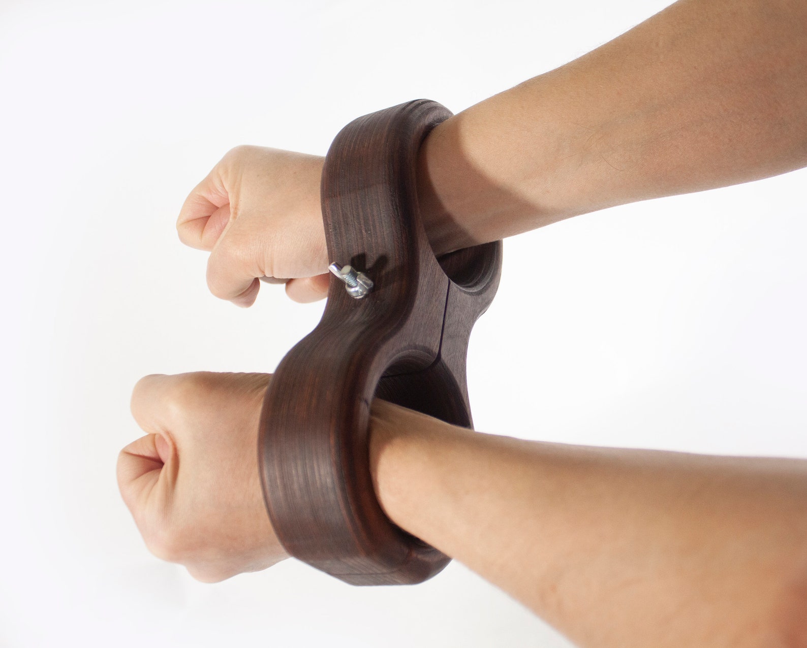 BDSM wooden handcuffs for tickling. Etsy
