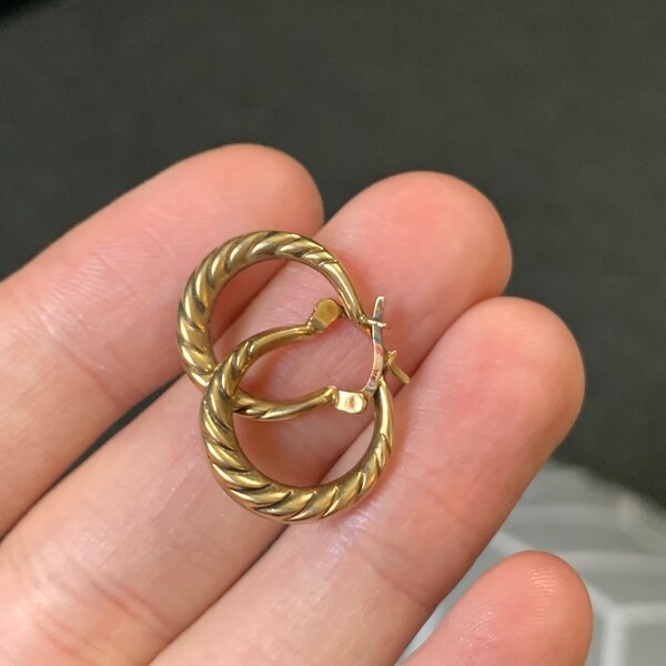 9ct gold kreolische Ohrringe