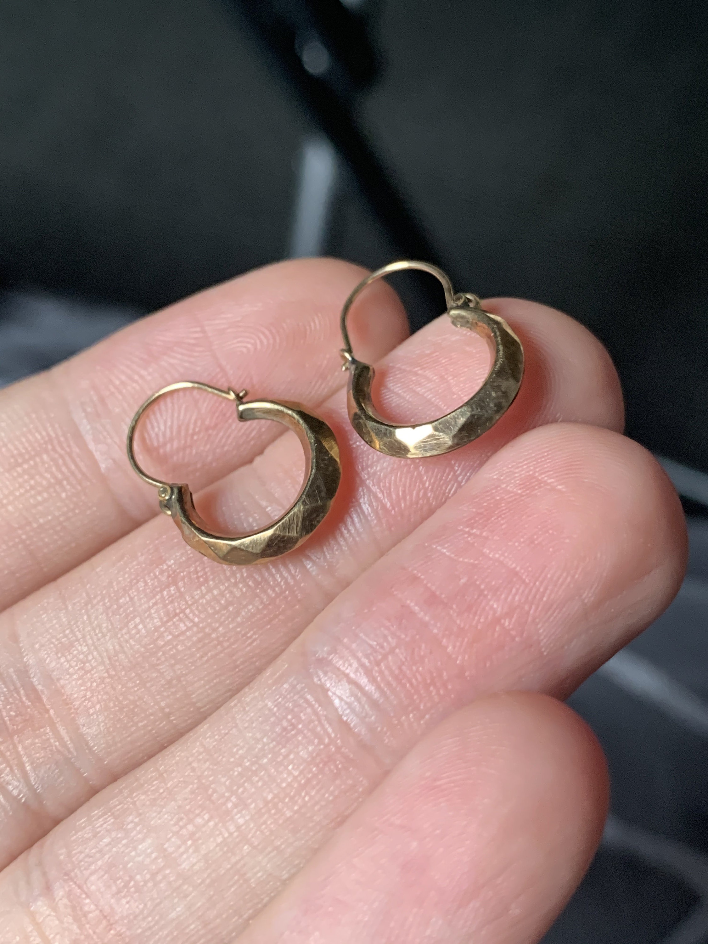 9ct gold creole earrings Etsy