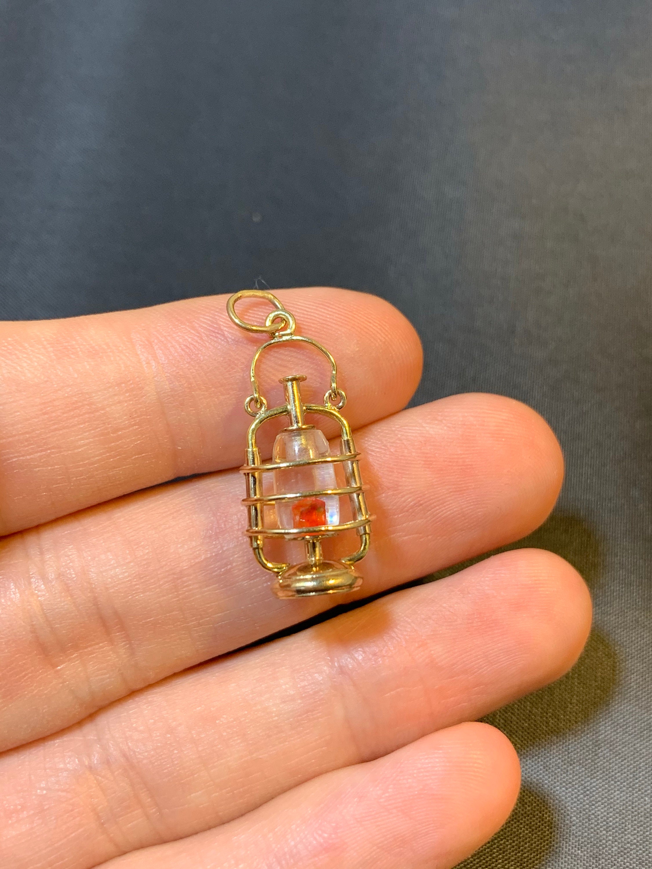 Sweet 9ct gold lantern charm Etsy