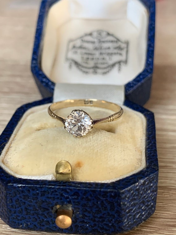Vintage 9ct gold paste ring