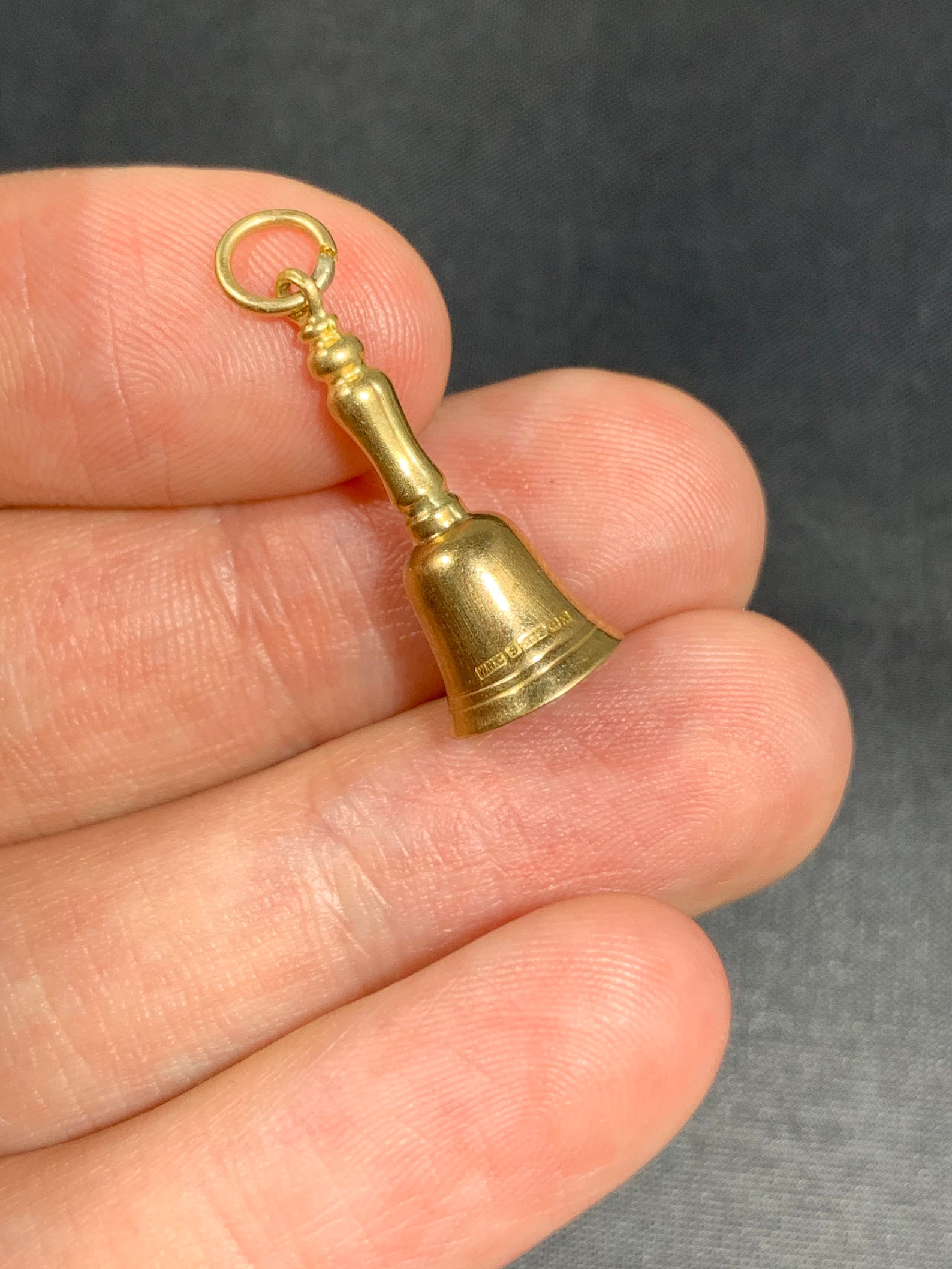 Vintage 9ct Gold Bell Charm / Pendant Etsy
