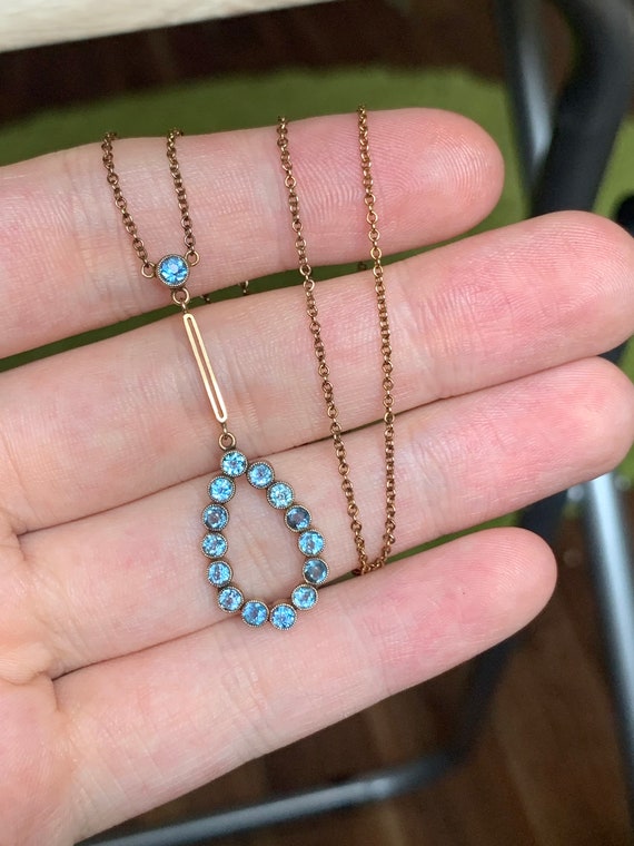 Antique 9ct gold paste necklace