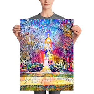 Statue of Father Sorin at Notre Dame (Archival Print)