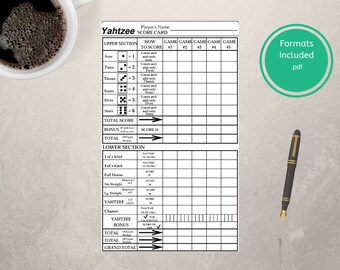 printable 24x36 yardzee yahtzee score card file fill in
