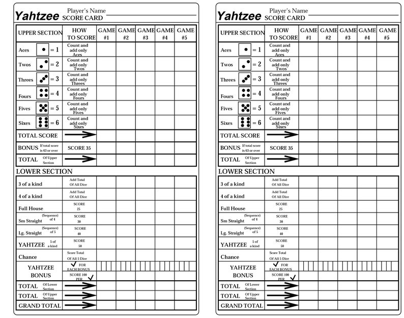 yahtzee print your own yahtzee game card pdf prints two etsy