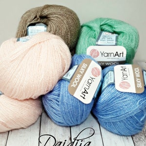 Merino wool and blend Silky yarn, Made in Turkey, the company "YarnArt" the name "Silky Wool" yarn shiny and very soft. Knit hand or mashine
