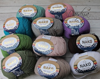 NAKO PURE SOCK Ideal para guantes, muñecas, calcetines. Lana Virgen, Poliamida. Hecho en Turquía. Temporada: Otoño, Invierno. Tejer a mano o mashine.