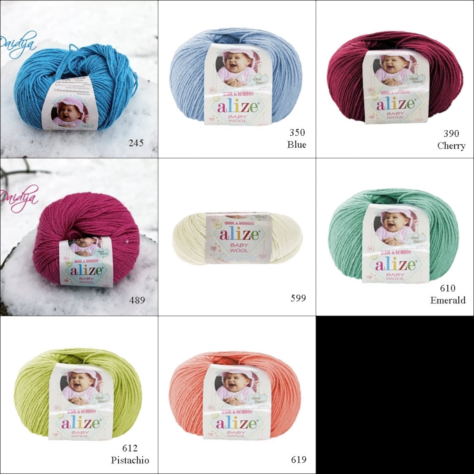 ALIZE BABY WOOL Blend Wool, Acrylic, Bamboo. Yarn for Children ...