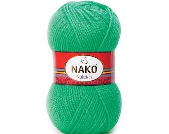 NAKO NAKOLEN Mezcla de lana con acrílico de primera calidad, hilo tejido a mano en 52 colores, temporada primavera invierno, hilo suave que no irrita la piel