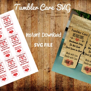 Tumbler Care Cards *INSTANT DOWNLOAD*