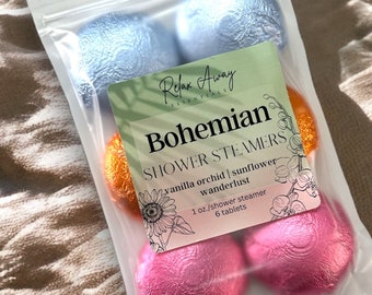 Bohemian Shower Steamers | 6 Pack | Spa Gift | Wellness Gift | Handmade | Aromatherapy | Boho | Mothers Day Gift | Mom Gift | Graduation