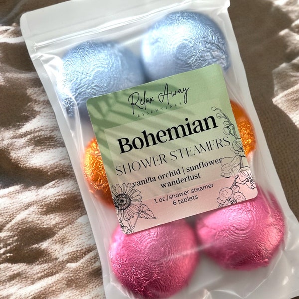 Bohemian Shower Steamers | 6 Pack | Spa Gift | Wellness Gift | Handmade | Aromatherapy | Boho | Mothers Day Gift | Mom Gift | Graduation